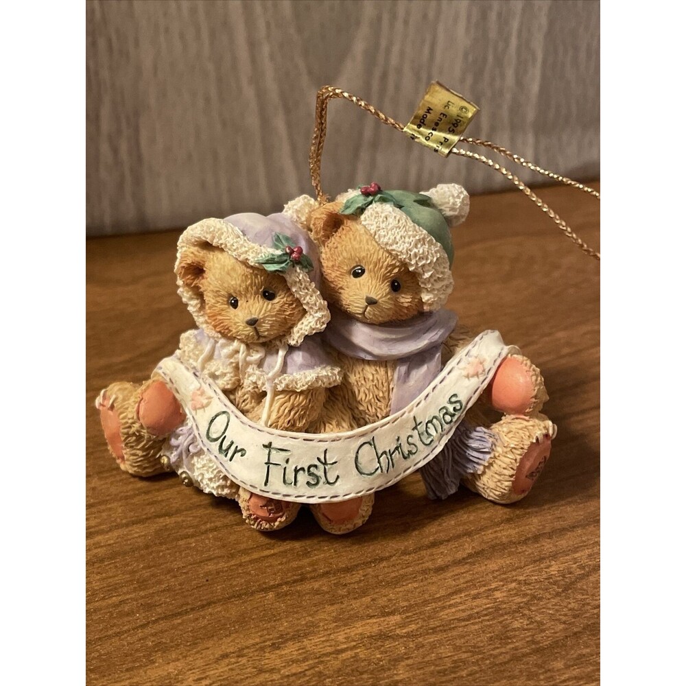 Cherished Teddies Our First Christmas Together Ornament 1995 #141259 *ROUGH BOX*